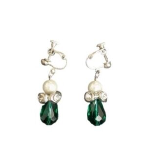 Hand Crafted Vintage Green Angel Earrings